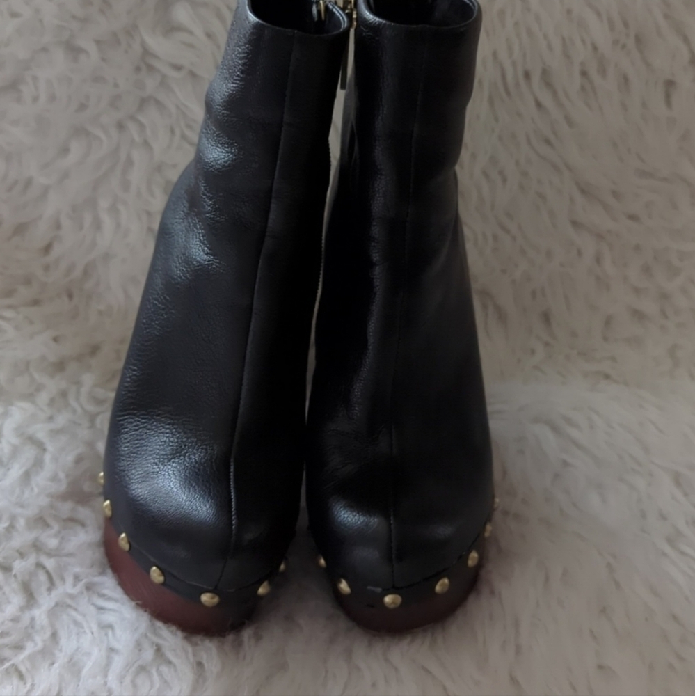 BCBGeneration Black Leather Studded Ankle Boots - Picture 4 of 7